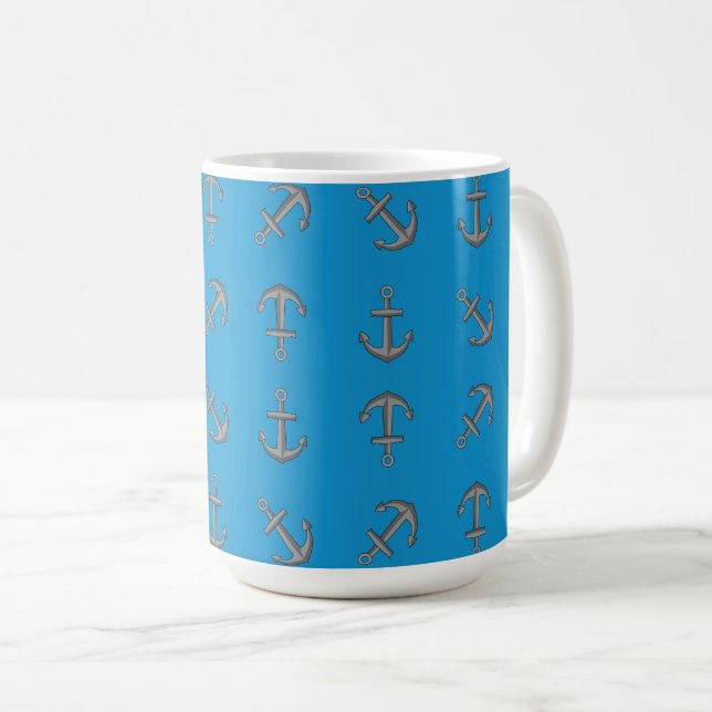 Cartoon Boat Anchor Set Kaffeetasse (VorderseiteRechts)