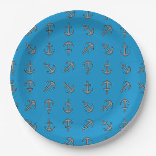Cartoon Boat Anchor Set Pappteller