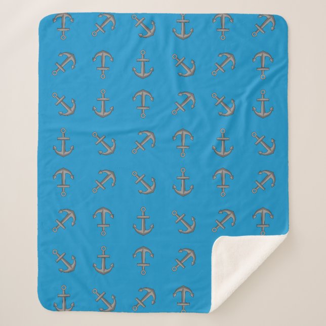 Cartoon Boat Anchor Set Sherpadecke (Vorderseite)