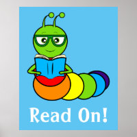 Cartoon Bookworm mit Buch und Brille