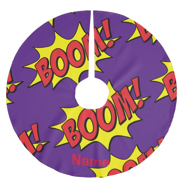 Cartoon Boom Thunder_Cove Polyester Weihnachtsbaumdecke (Vorderseite)