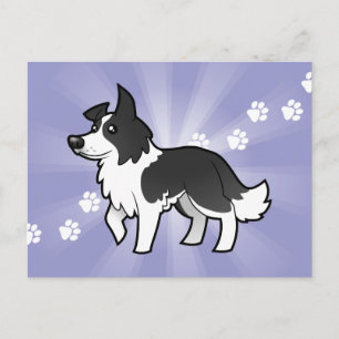 Cartoon Border Collie Postkarte