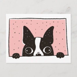 Cartoon Boston Terrier auf der Windows Postkarte