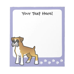 Cartoon Boxer Notizblock