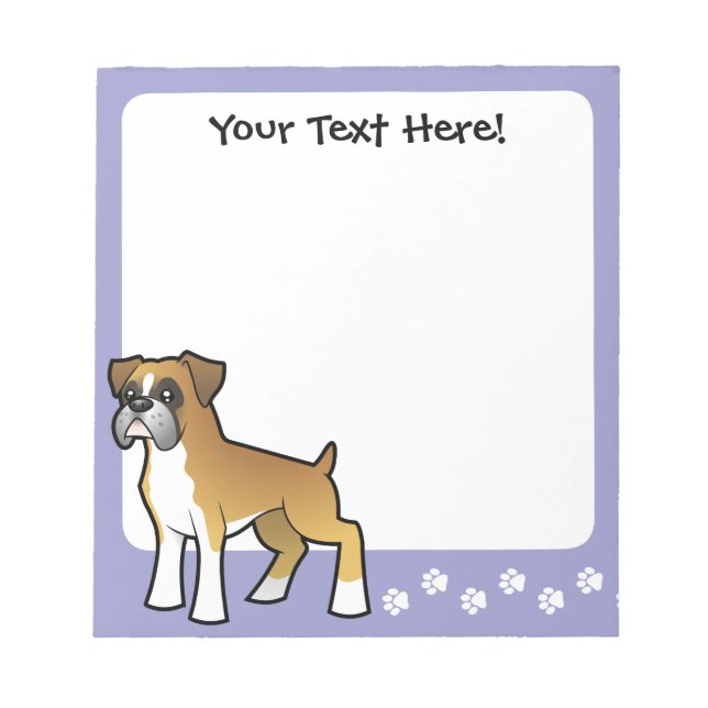 Cartoon Boxer Notizblock (Vorderseite)