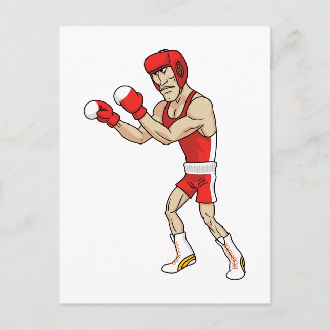 Cartoon Boxer Postkarte (Vorderseite)