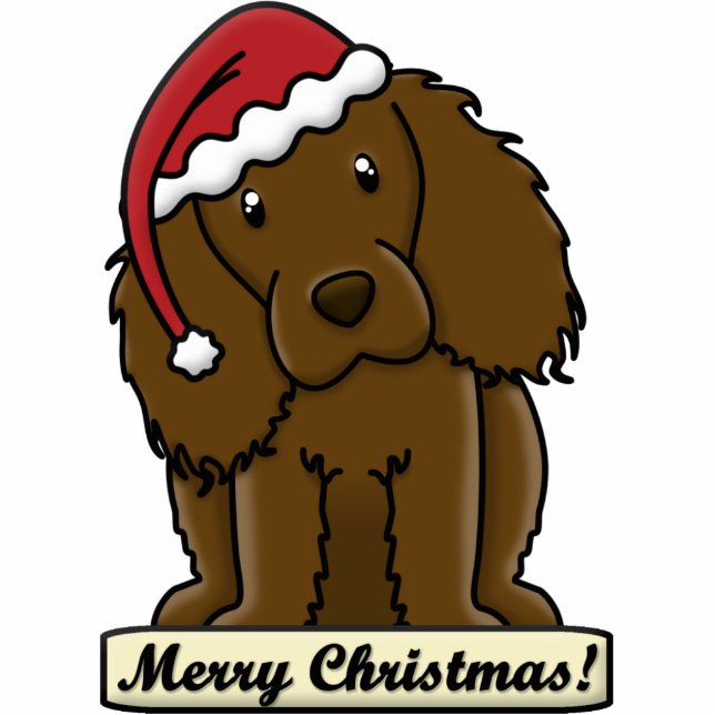 Cartoon Boykin Spaniel-Weihnachtsverzierung Fotoskulptur Ornament (Vorne)