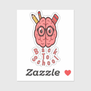 Cartoon Brain Educational Sticker Pack - Fun Study