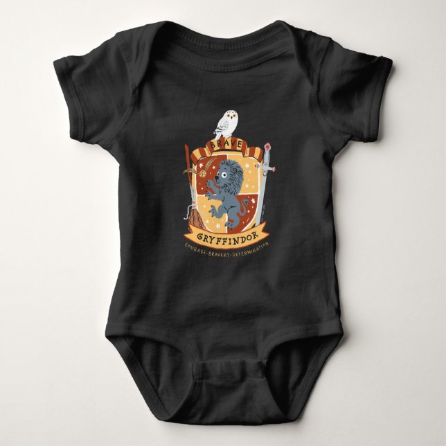Cartoon Brave Gryffindor Wappen Baby Strampler (Vorderseite)