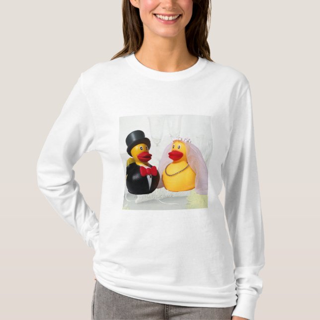 ***CARTOON BRIDE AND GROOM RUBBER DUCKIES" T-SHIRT (Vorderseite)
