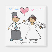 Cartoon Bride & Groom Wedding Couple Save the Date