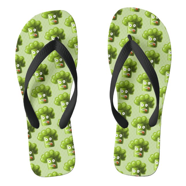 Cartoon Broccoli Muster Flip Flops (Fußbett)