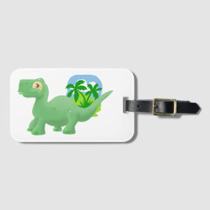 Cartoon Brontosaurus Gepäckmarke Gepäckanhänger