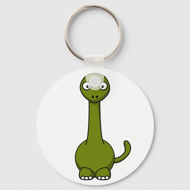 Cartoon Brontosaurus Schlüsselanhänger (Vorderseite)