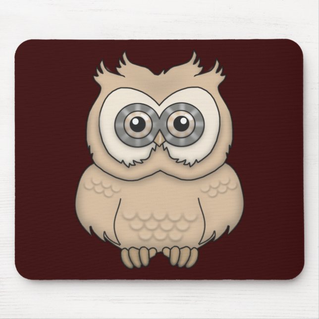 Cartoon Brown Owl Mousepad (Vorne)