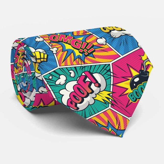 Cartoon Bubbles Neck Tie Krawatte (Gerollt)