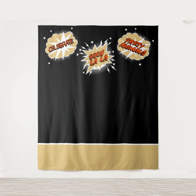 Cartoon Bubbles Quotes Hochzeitsgeschenk Hintergru Wandteppich (Vorderseite)