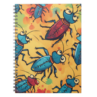 Cartoon-Bug-Notebook - lebhafte Insektendarstellun Notizblock