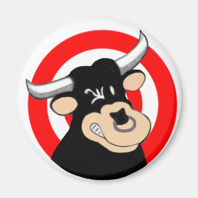 Cartoon Bull BullsEYE Magnet (Vorne)