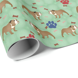Cartoon Bulldog Male Geschenkpapier
