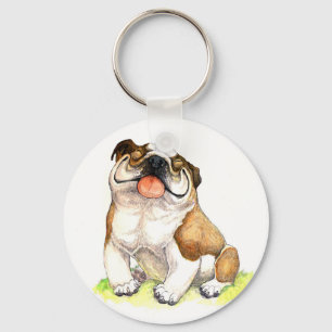 Cartoon-Bulldog-Welpen Budget-Schlüsselanhänger Schlüsselanhänger