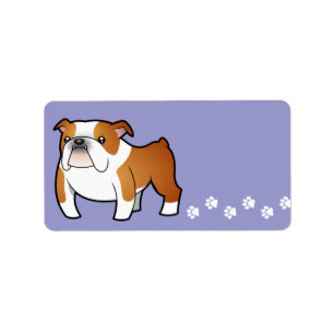 Cartoon-Bulldogge Adressaufkleber