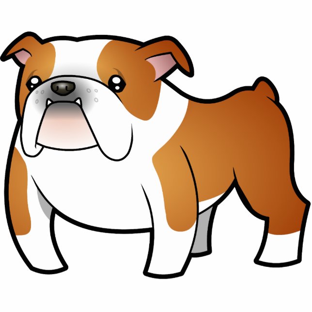 Cartoon-Bulldogge Fotoskulptur Magnet (Vorne)