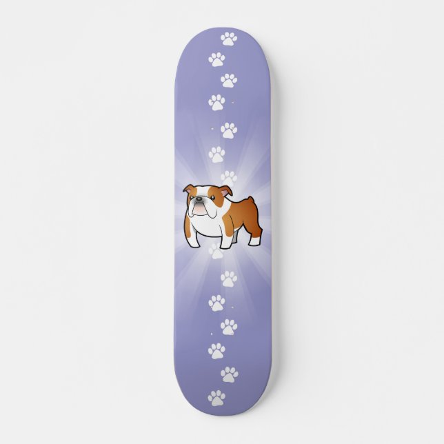 Cartoon-Bulldogge Skateboard (Vorne)