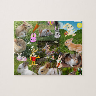 Cartoon Bunny / Baby Rabbit Jigsaw Puzzle für Kin