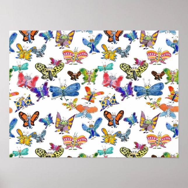 Cartoon Butterfets Tissue Paper Poster (Vorne)