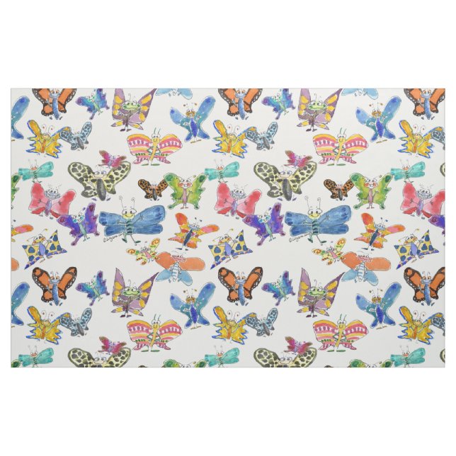 Cartoon Butterflies Fabric Stoff (Fat Quarter (45,7 x 55,9 cm))
