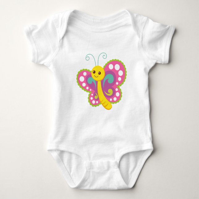 Cartoon Butterfly Baby Strampler (Vorderseite)