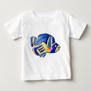 Cartoon Butterfly Blauer Fisch Baby T-shirt
