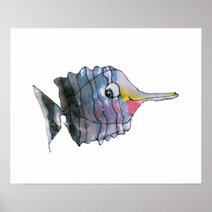 Cartoon Butterfly Fish Children's Wall Art Poster