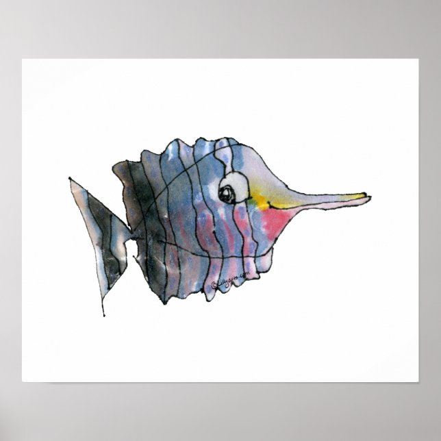 Cartoon Butterfly Fish Children's Wall Art Poster (Vorne)