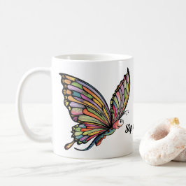 Cartoon Butterfly Personalisiert Kaffeetasse