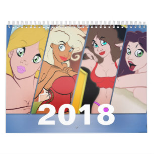 Cartoon Button-Oben Kalender 2018