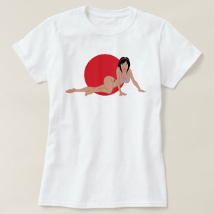 Cartoon Button-Oben T-Shrit T-Shirt