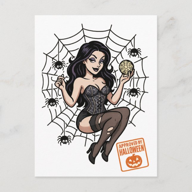 Cartoon Button-Up Spider - Halloween genehmigt Postkarte (Vorderseite)