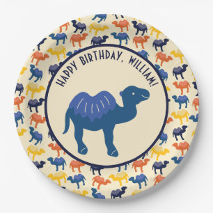 Cartoon Camel Birthday Party Personalisiert Pappteller