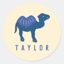 Cartoon Camel Blue Bactrian 2 Humps Personalisiert