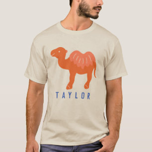 Cartoon Camel Orange Bactrian 2 Humps Personalisie T-Shirt
