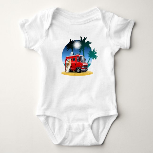 Cartoon Camper Baby Strampler (Vorderseite)