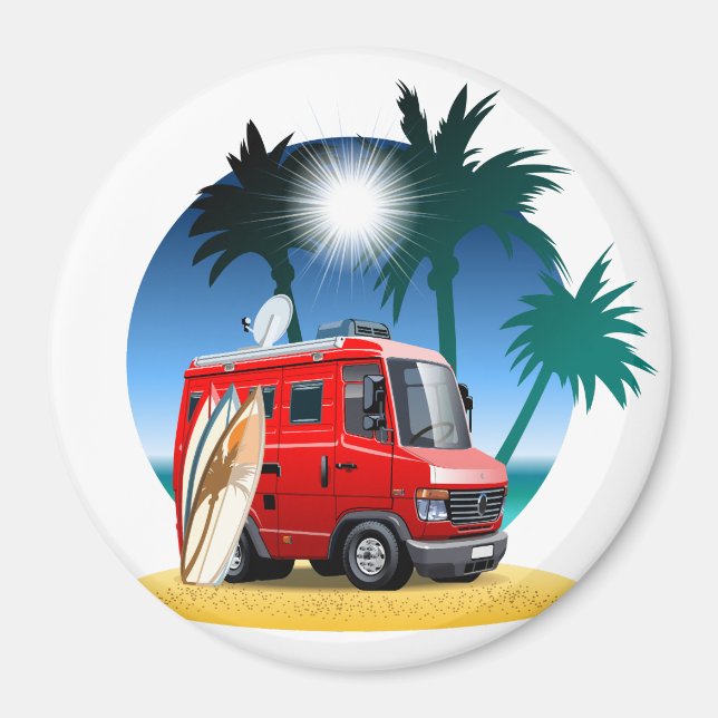 Cartoon Camper Magnet (Vorne)