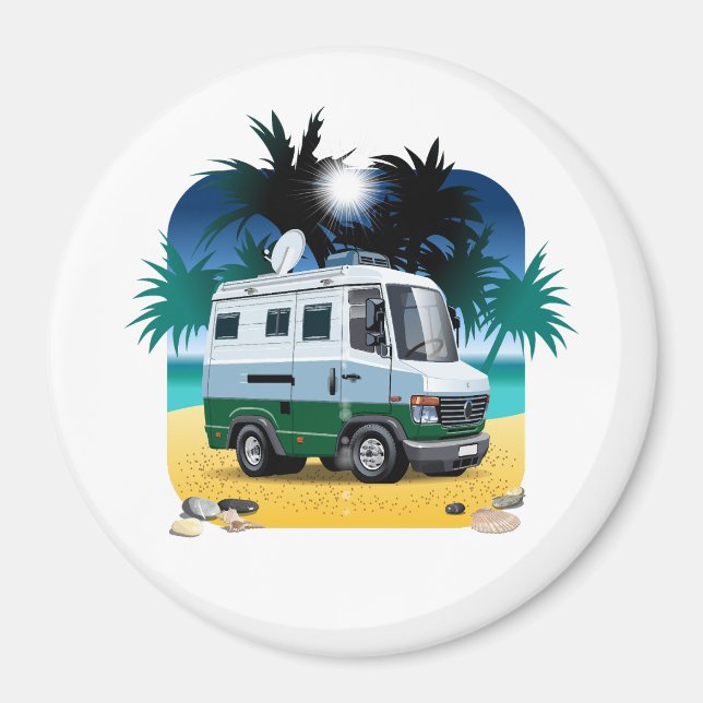 Cartoon Camper Magnet (Vorne)