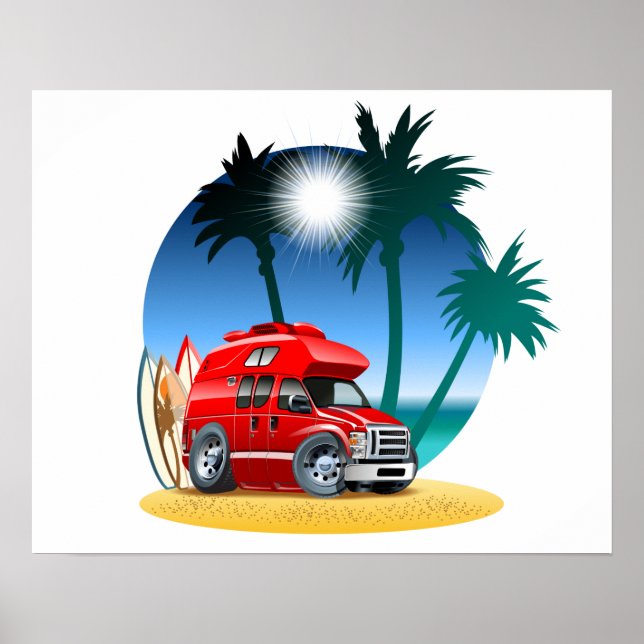 Cartoon Camper Poster (Vorne)