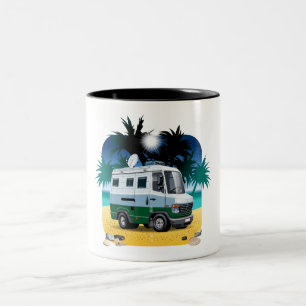 Cartoon Camper Zweifarbige Tasse