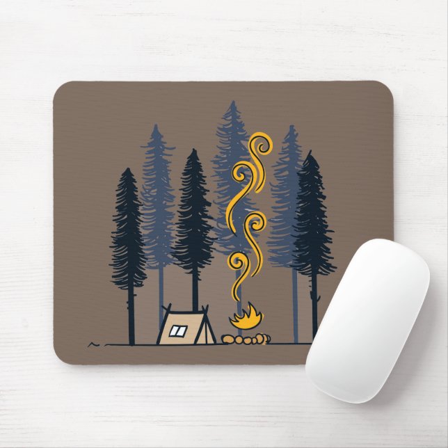 Cartoon Camping Mousepad (Mit Mouse)