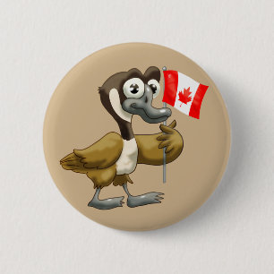 Cartoon Canada Goose Button