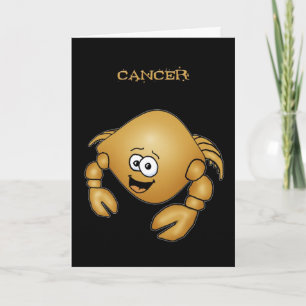 Cartoon Cancer Crab Geburtstagskarte. Karte